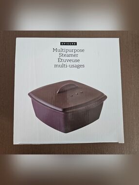 Epicure Multipurpose Microwave Steamer 3 Piece Silicone Deep Purple Casserole